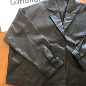 Lattelier vegan leather boxy jacket